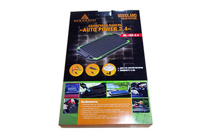 Солнечная панель Woodland Auto Power 2.4W для подзарядки авто аккумулятора