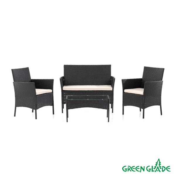 Комплект садовой мебели Green Glade 71303 (4 предмета) прозрачная столешница