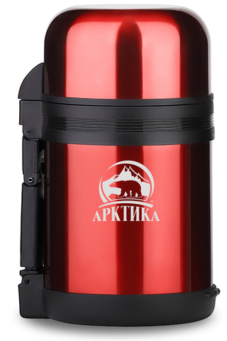 Термос универсальный (для еды и напитков) Арктика (0,8 литра) с широким горлом, красный