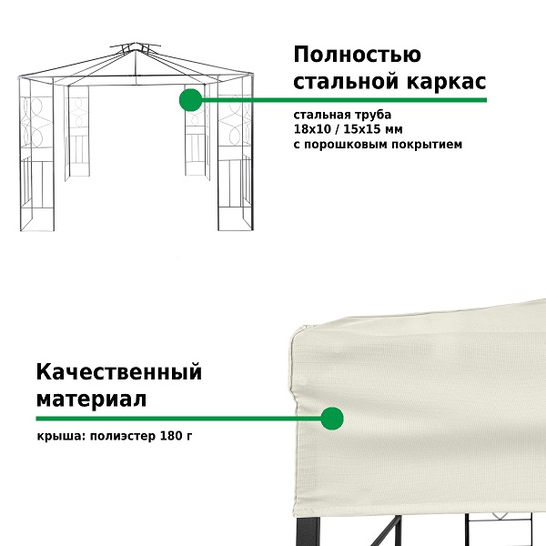 Тент садовый Green Glade 43301 3х3х2,45 м полиэстер