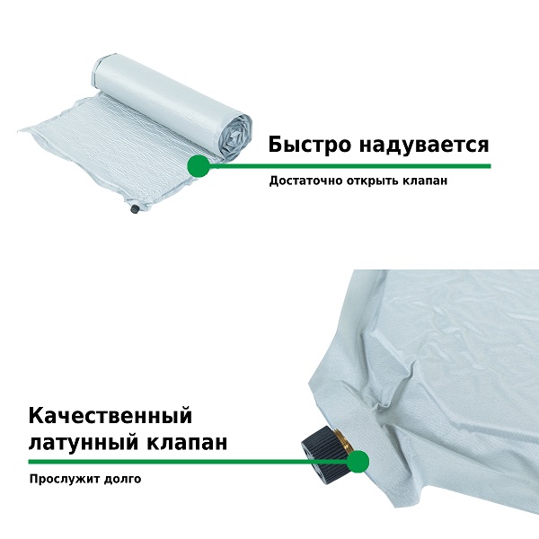 Коврик самонадувающийся Green Glade M1987 размер 198x63,5x7см