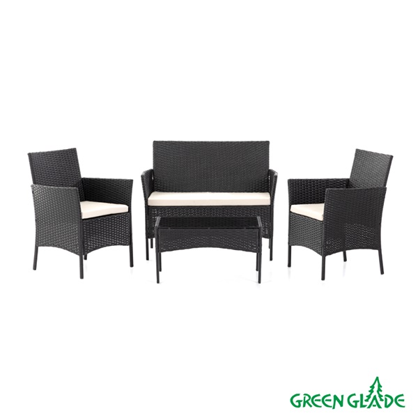 Комплект садовой мебели Green Glade 71304 (4 предмета) чёрная столешница