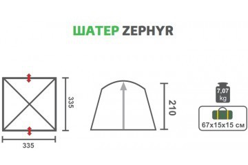 Тент-шатер Helios Zephyr HS-3075