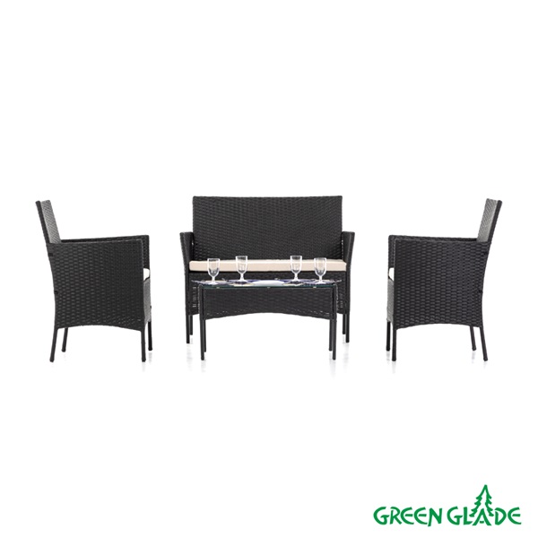 Комплект садовой мебели Green Glade 71303 (4 предмета) прозрачная столешница