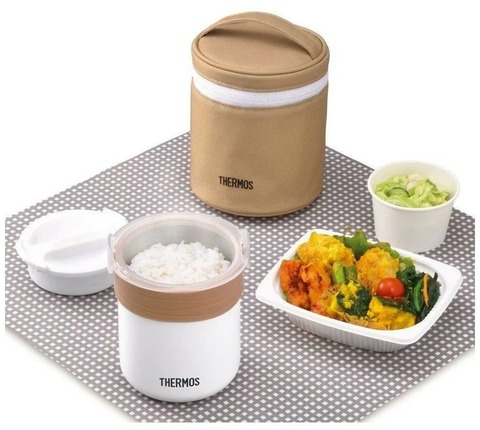 Термос для еды с чехлом и емкостью Thermos JBS-360 (0,36 литра), белый