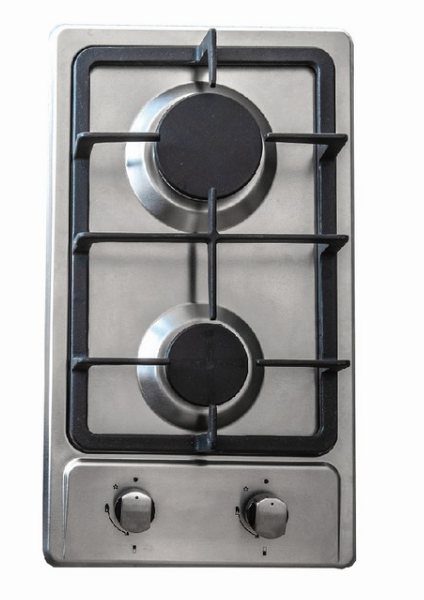 Газовая варочная панель GR-1002, двухконфорочная стальная, 520х300 мм