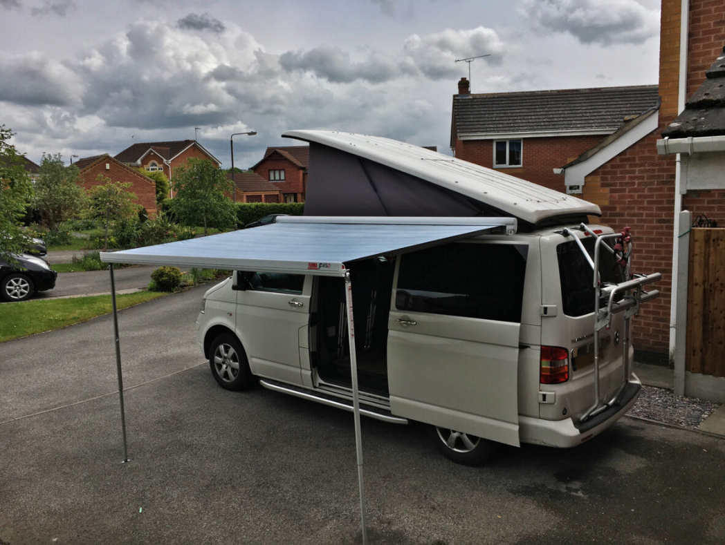 Маркиза Fiamma F45S, 1.9м, настенная, корпус белый, полотно серое для авто,  кемперов и домов на колесах по доступным ценам