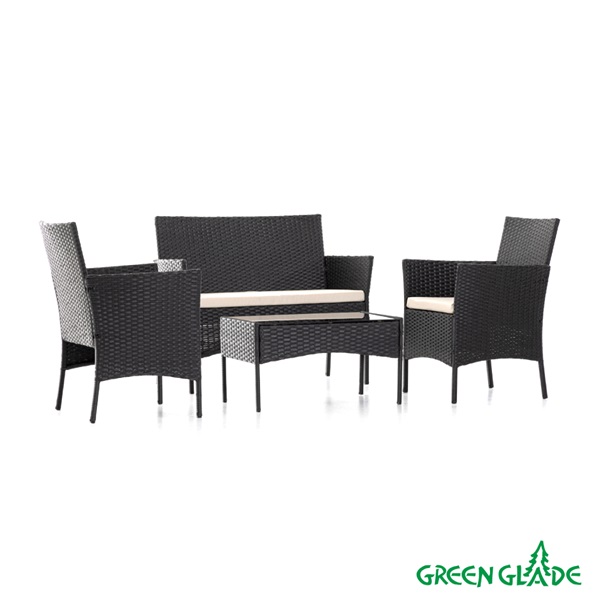 Комплект садовой мебели Green Glade 71304 (4 предмета) чёрная столешница
