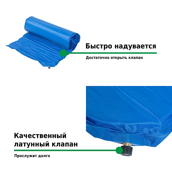 Коврик самонадувающийся Green Glade M1864 размер 186x55x4 см