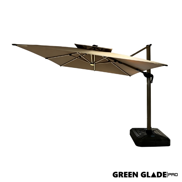 Зонт садовый Green Glade 72413 с подсветкой с солнечной батареей