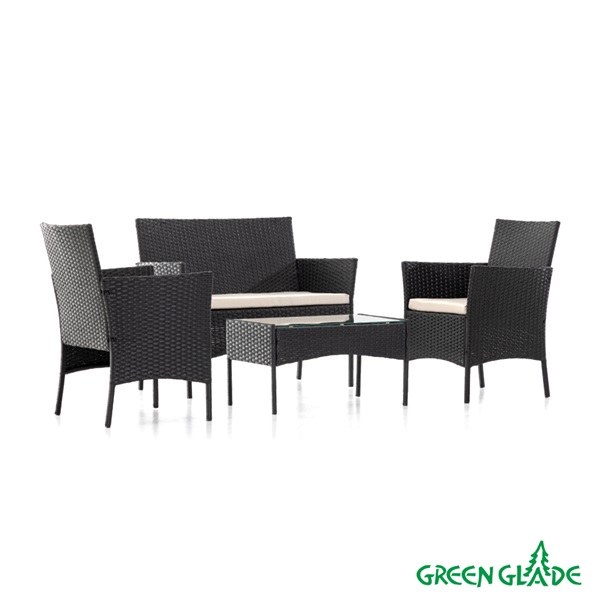 Комплект садовой мебели Green Glade 71303 (4 предмета) прозрачная столешница