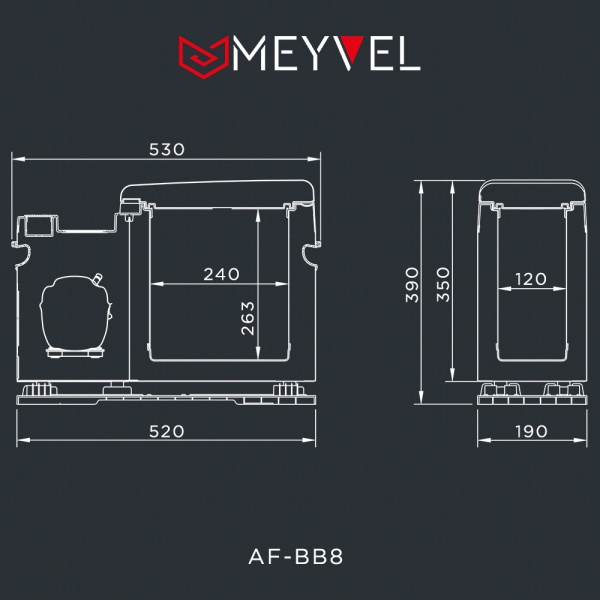 Компрессорный автохолодильник Meyvel AF-BB8 (12/24V)