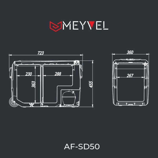 Компрессорный автохолодильник Meyvel AF-SD50