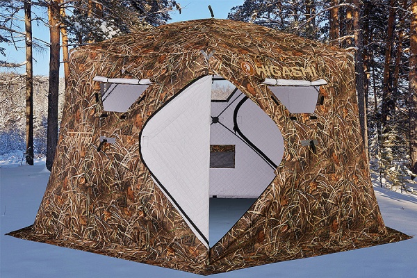 Палатка для рыбалки 6-местная HIGASHI CAMO CHUM PRO DC, зимняя, трехслойная, -35