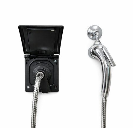 Розетка внешняя для подключения душа с смесителем, магнитная, чёрная