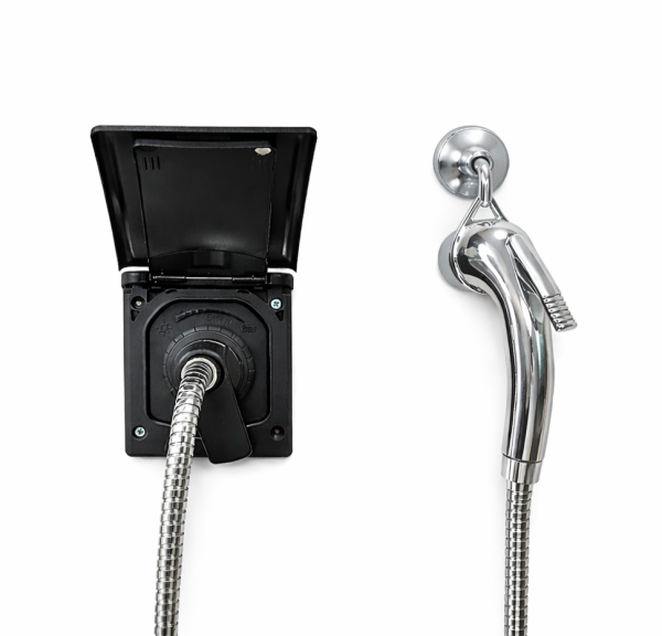 Розетка внешняя для подключения душа с смесителем, магнитная, чёрная