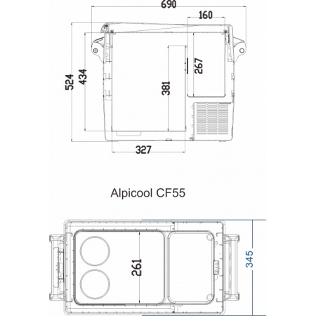 Компрессорный автохолодильник Alpicool CF55 (12/24v)