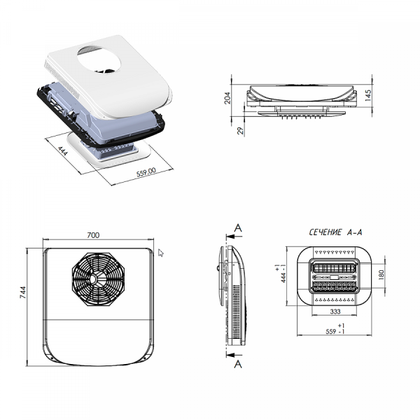 Автокондиционер моноблок Frost AXI 1500, 12В (медный теплообменник)