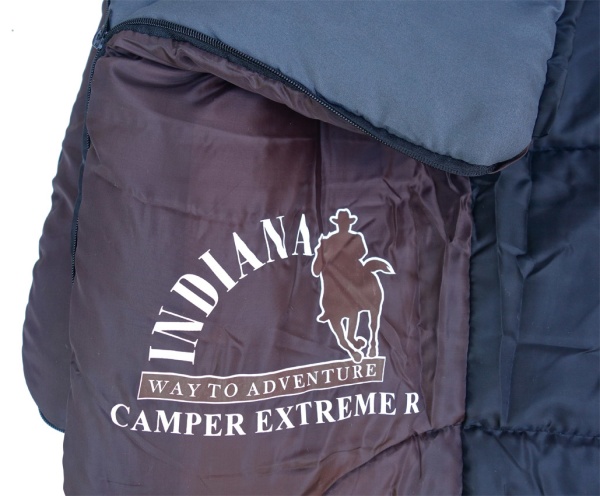 Спальный мешок INDIANA Camper Extreme L-zip от -27 °C (одеяло с подголовником 195+35X90 см)