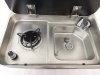 Газовая 1-конфорочная плита с раковиной справа, 12v (536х318х146)