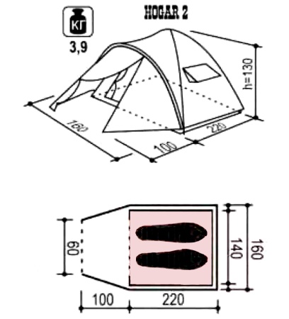 Палатка 2-х местная INDIANA Hogar 2