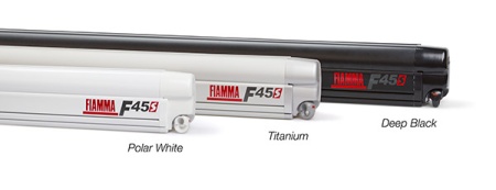 Маркиза Fiamma F45S, 3,0м, настенная, корпус Titanium (серебристый металлик) полотно серое