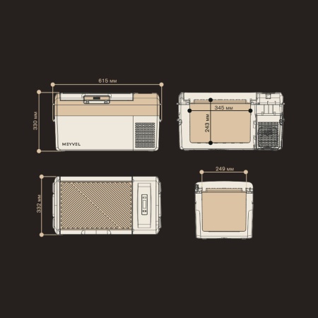 Компрессорный автохолодильник Meyvel AF-M20 Black (12/24V)