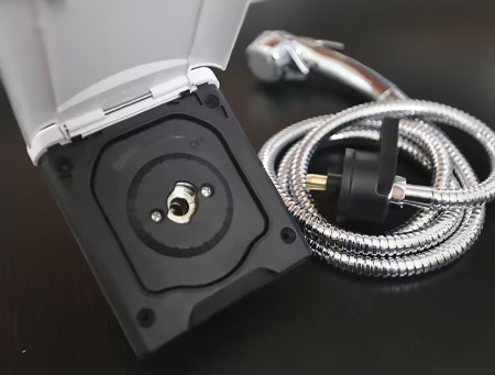 Розетка внешняя для подключения душа с смесителем, магнитная, чёрная