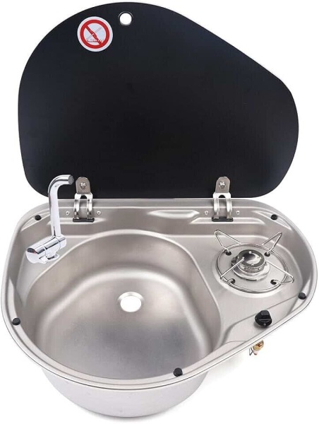 Плита газовая с раковиной 600L, левая 520х425х145