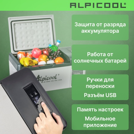 Компрессорный автохолодильник Alpicool C15(12/24V)