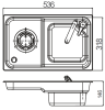 Газовая 1-конфорочная плита с раковиной справа, 12v (536х318х146)