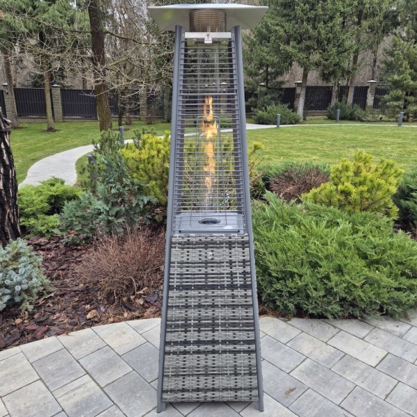 Уличный газовый обогреватель WWT 13I ROTANG Grey mini 1.8m, чёрный мини