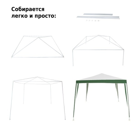 Тент садовый Green Glade 1017 2,4х2,4м/3х3х2,37м полиэстер + полиэтилен