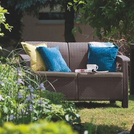 Диван садовый Keter Corfu на двоих коричневый