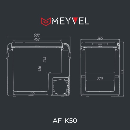Компрессорный автохолодильник Meyvel AF-K50 (12/24V)