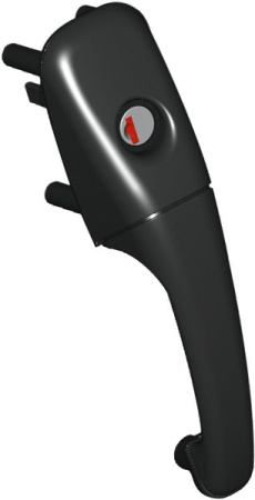 Ручка внешняя для автодомов справа, без цилиндра + ключ черный