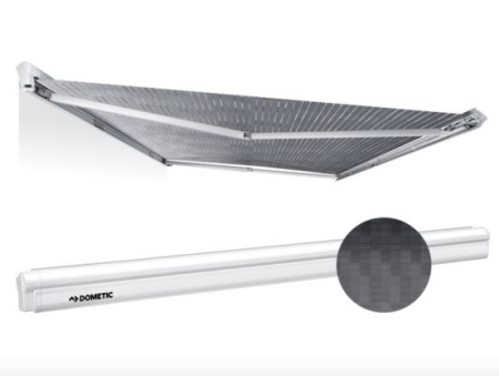Маркиза накрышная Dometic PR2500 5 метров белый корпус серое полотно, электрическая