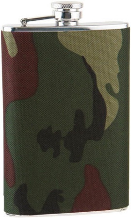 Фляга S.Quire (0,24 литра), сталь+ткань, камуфляжная вставка