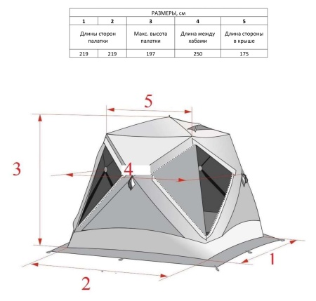 Палатка для рыбалки 4-местная HIGASHI Pyramid Extreme, зимняя, -50