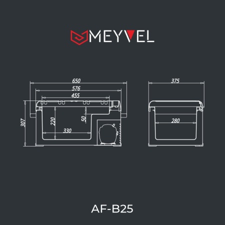 Компрессорный автохолодильник  Meyvel AF-B25 (12/24V)