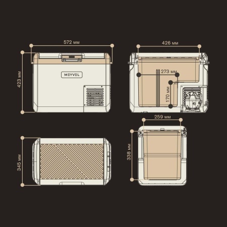 Компрессорный автохолодильник Meyvel AF-M30 Black (12/24V)