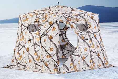 Палатка для рыбалки 6-местная HIGASHI WINTER CAMO CHUM PRO, зимняя, трехслойная, -35