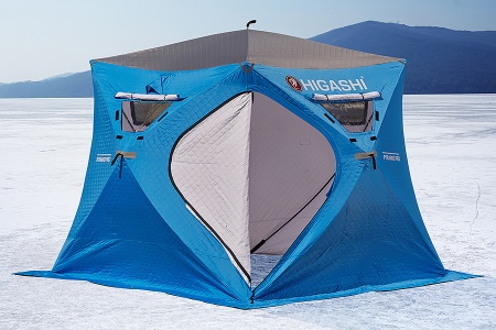 Палатка для рыбалки 4-местная HIGASHI PYRAMID PRO DC, зимняя, трехслойная, -35