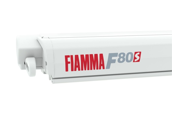 Купить  маркиза fiamma f80s, 3.7м, механическая накрышная, корпус белый, полотно серое  для авто, кемперов и домов на колесах по доступным ценам
