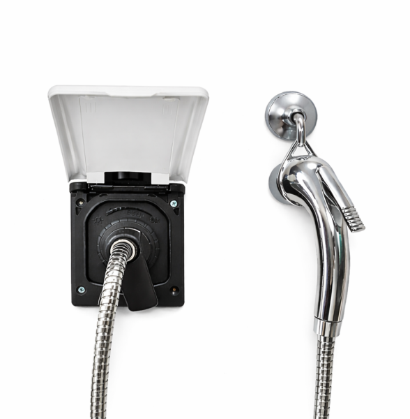 Розетка внешняя для подключения душа с смесителем, магнитная, белая