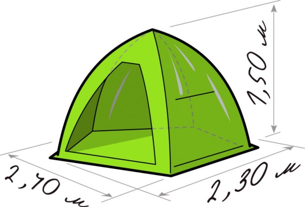Зимняя палатка ЛОТОС 2 (Салатовый) алюминиевый каркас