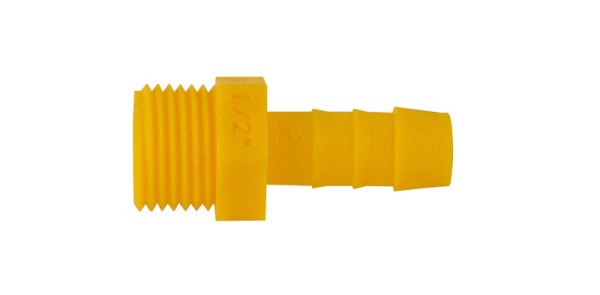 Ввинчивающийся штуцер прямой для шланга 10 мм 3/8 бело-желтый