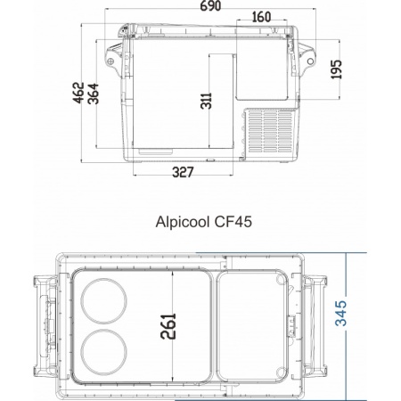 Компрессорный автохолодильник Alpicool CF45 (12/24V)