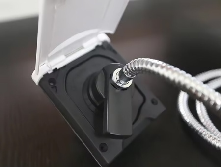 Розетка внешняя для подключения душа с смесителем, магнитная, чёрная