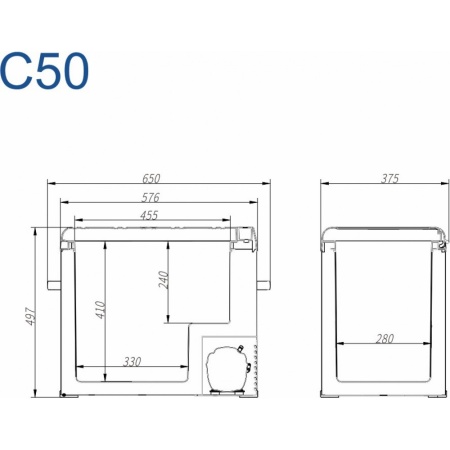 Компрессорный автохолодильник Alpicool C50 (12/24/220)